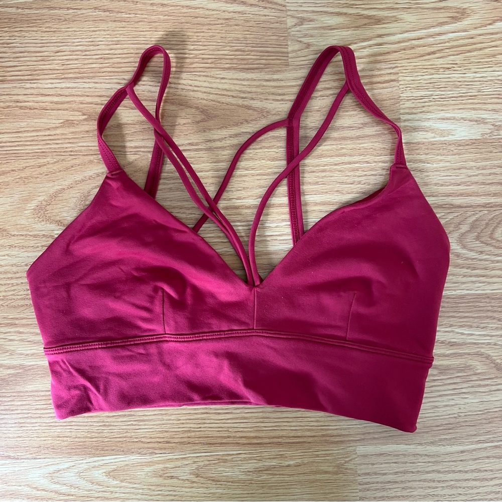 Red ALO strappy yoga sports bra - small